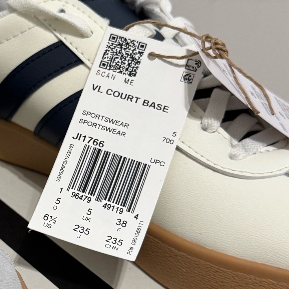 Adidas 6.5 Women’s or Youth 5.5 VL COURT BASE SHOES NEW - Picture 3 of 7